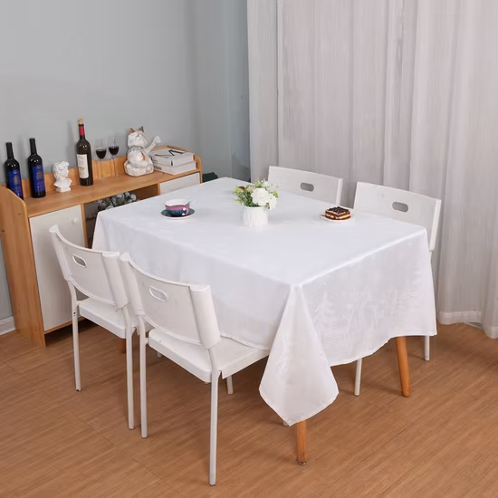 100% Poliestere Impermeabile Teflon Hotel di Lusso Del Partito Tovaglia Copertura di Tabella Decorativa Jacquard di Nozze Copertura del Panno di Tabella Tovaglia